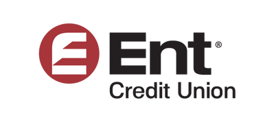 A logo featuring a stylized letter 'E' in a red circle next to the text 'Ent Credit Union' in black.