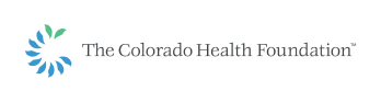 The logo of The Colorado Health Foundation, featuring a stylized flower design in blue and green next to the foundation's name in elegant font.