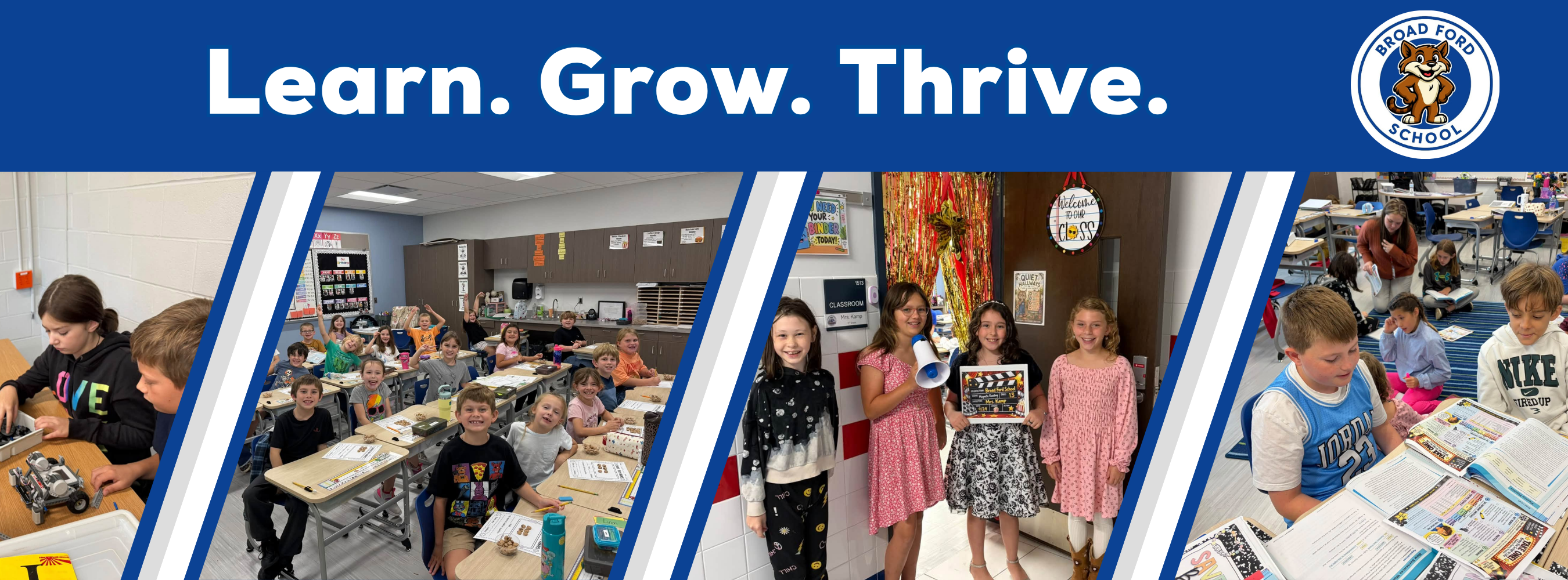 Graphic with images highlighting opportunities through Broad Ford School.