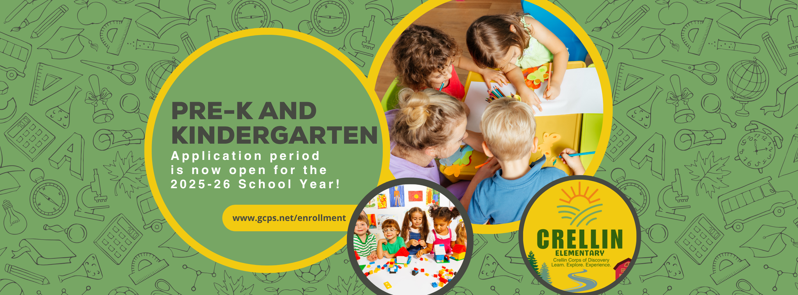 Graphic highlighting the Pre-K and Kindergarten application period as detailed in the text.