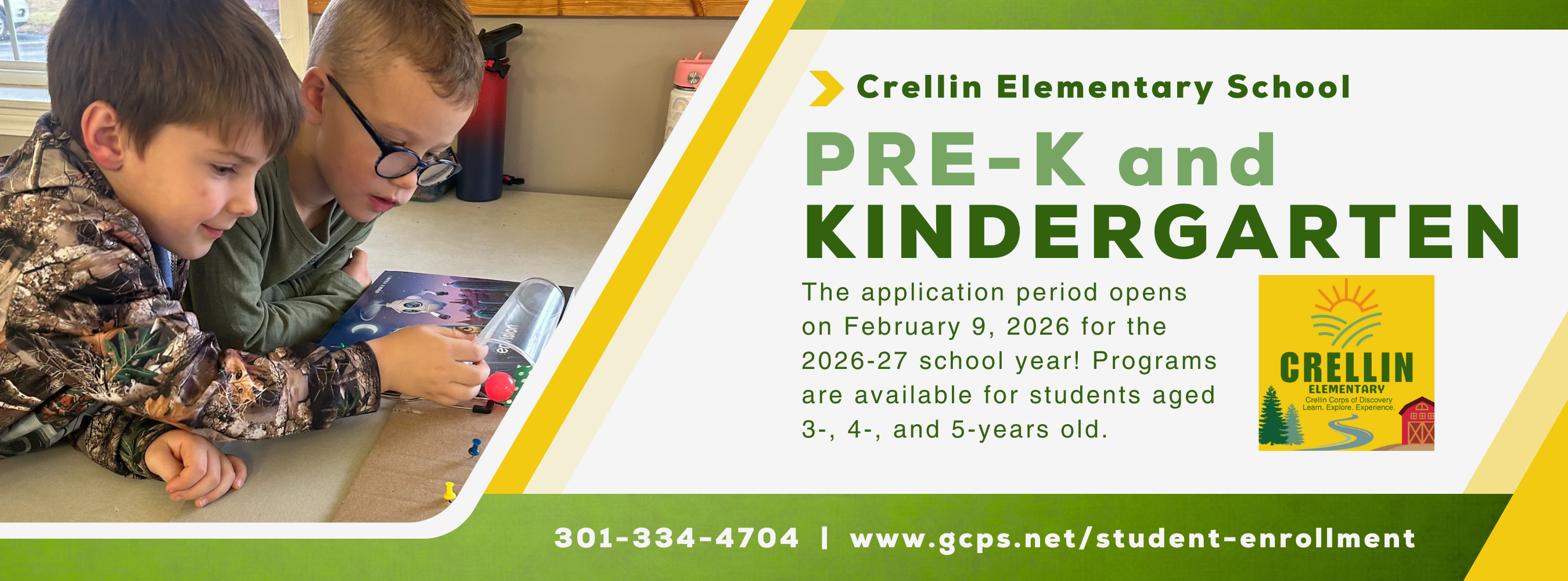 Graphic highlighting the Pre-K and Kindergarten application period as detailed in the text.
