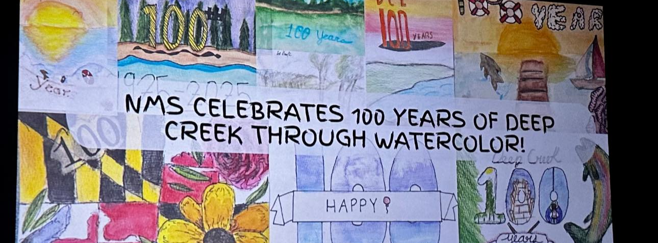 Image of NMS student artwork collage in honor of the Deep Creek Lake 100th Anniversary.