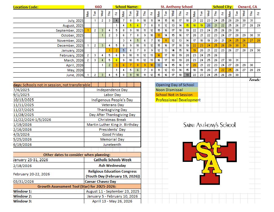 Master Calendar