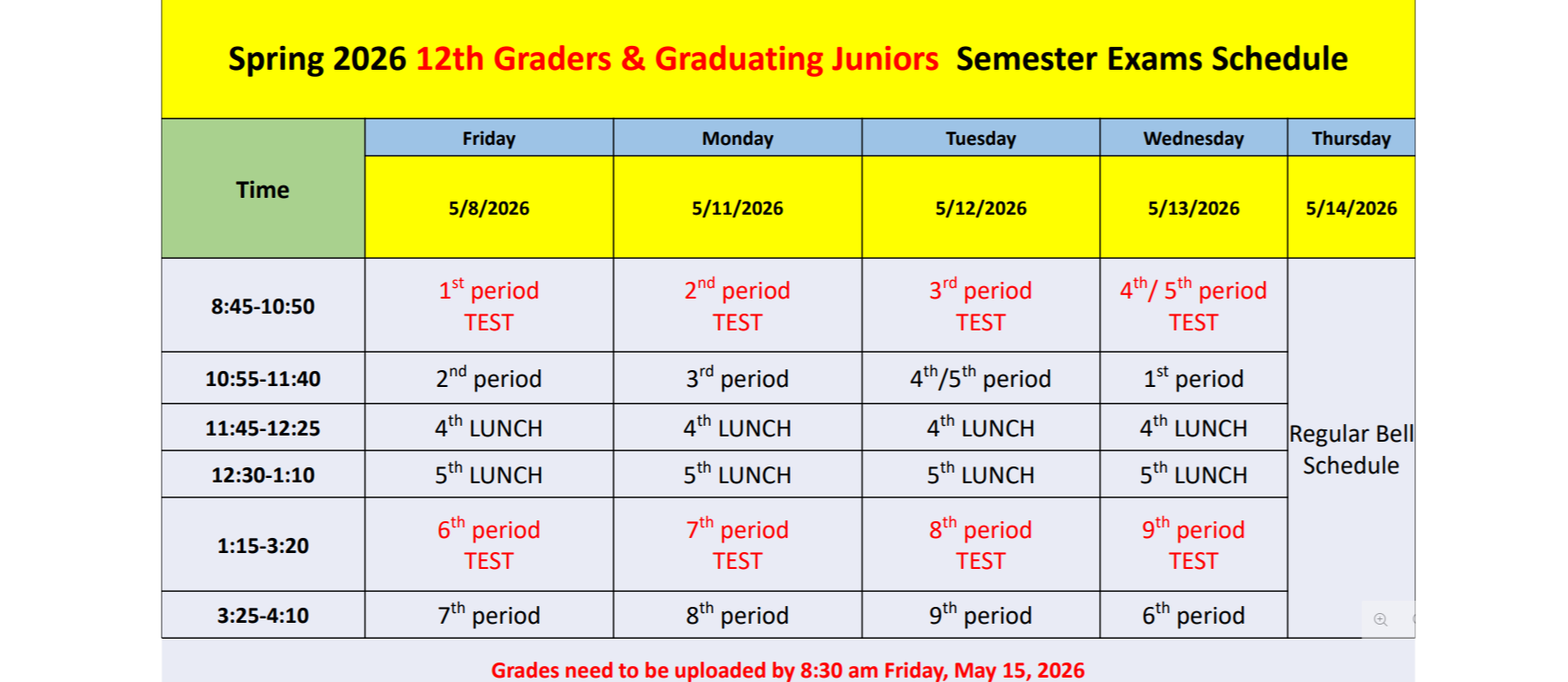 12 Schedule