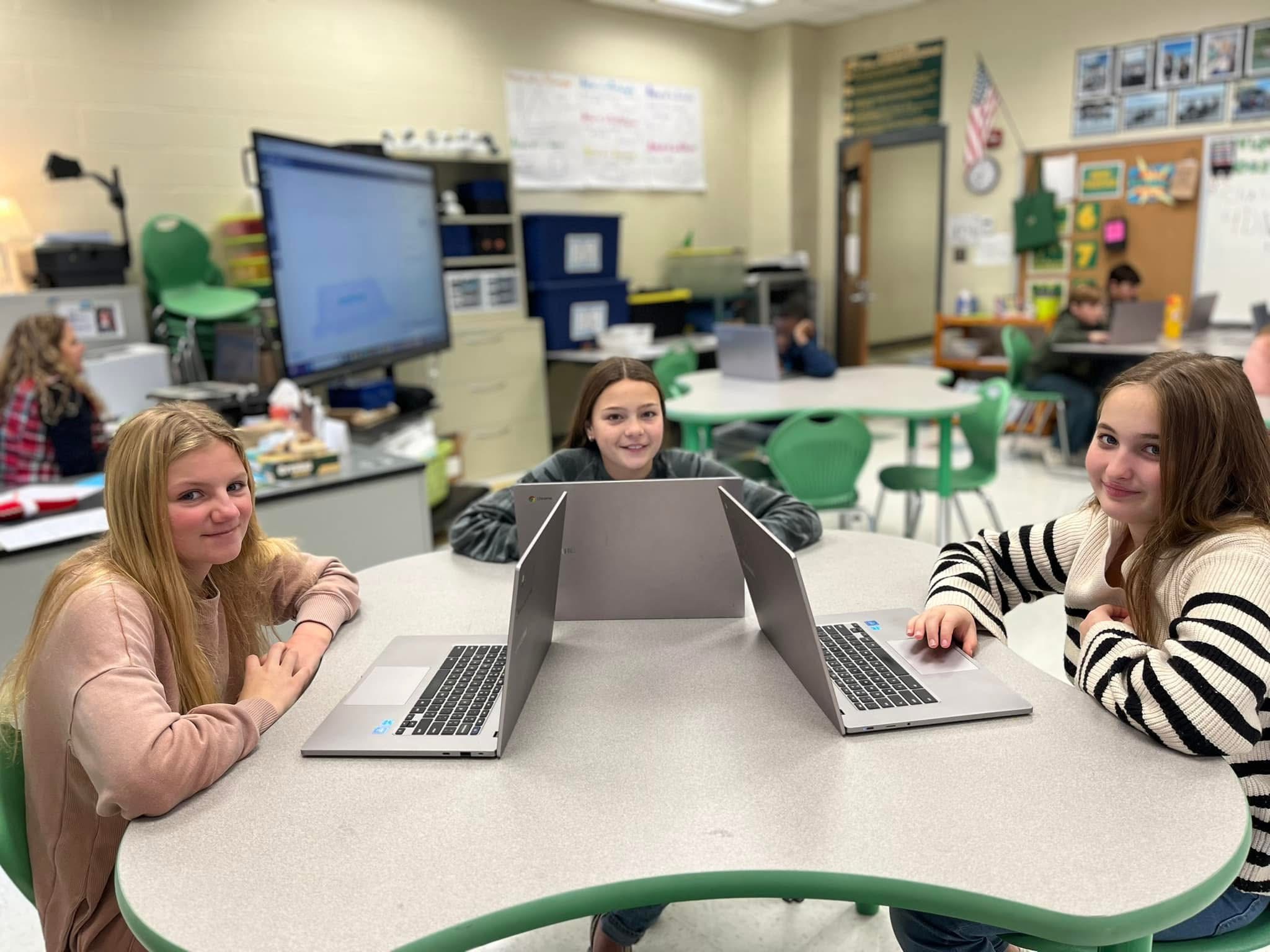 Students working on their project.