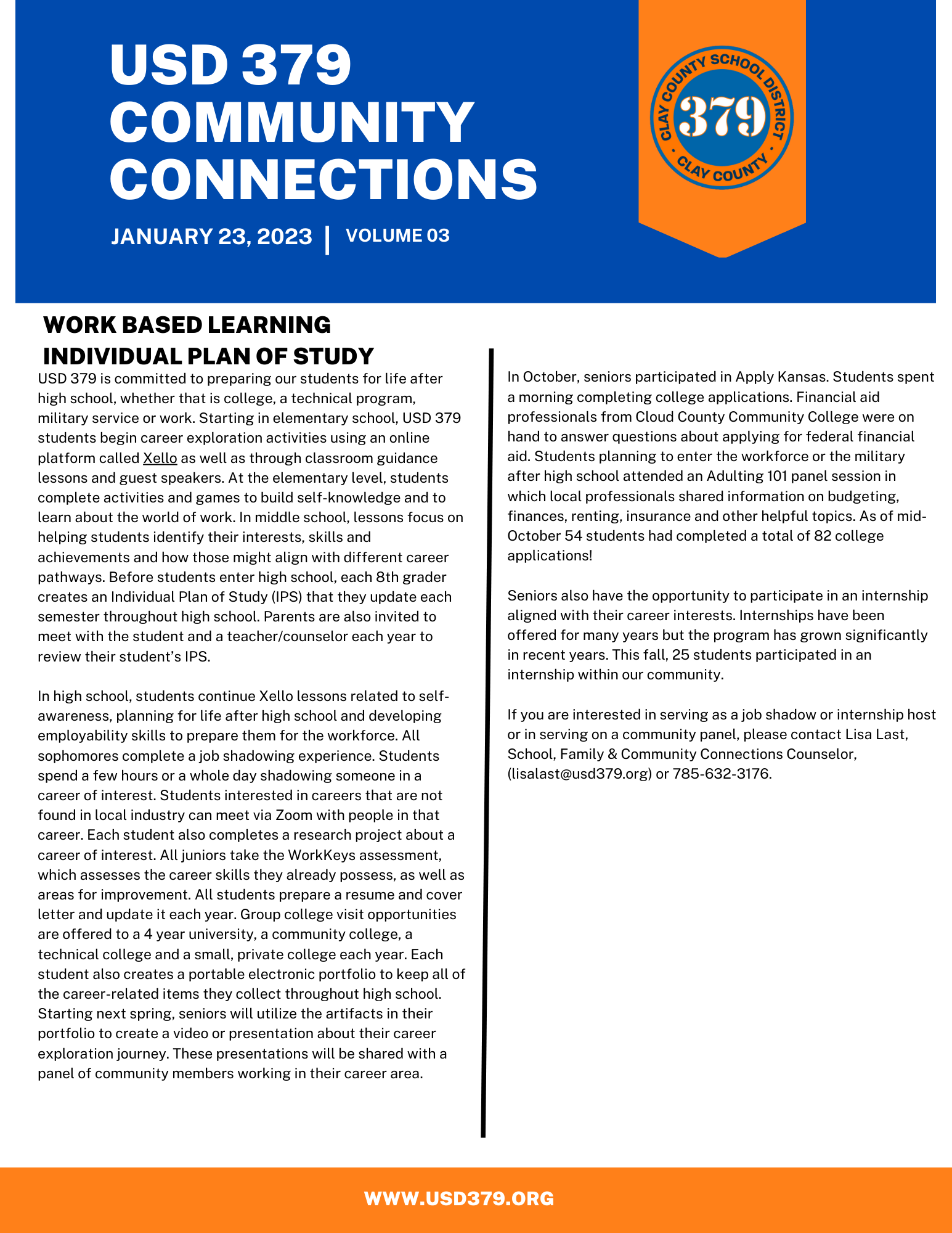 Work Based Learning and Individual Plan of Study