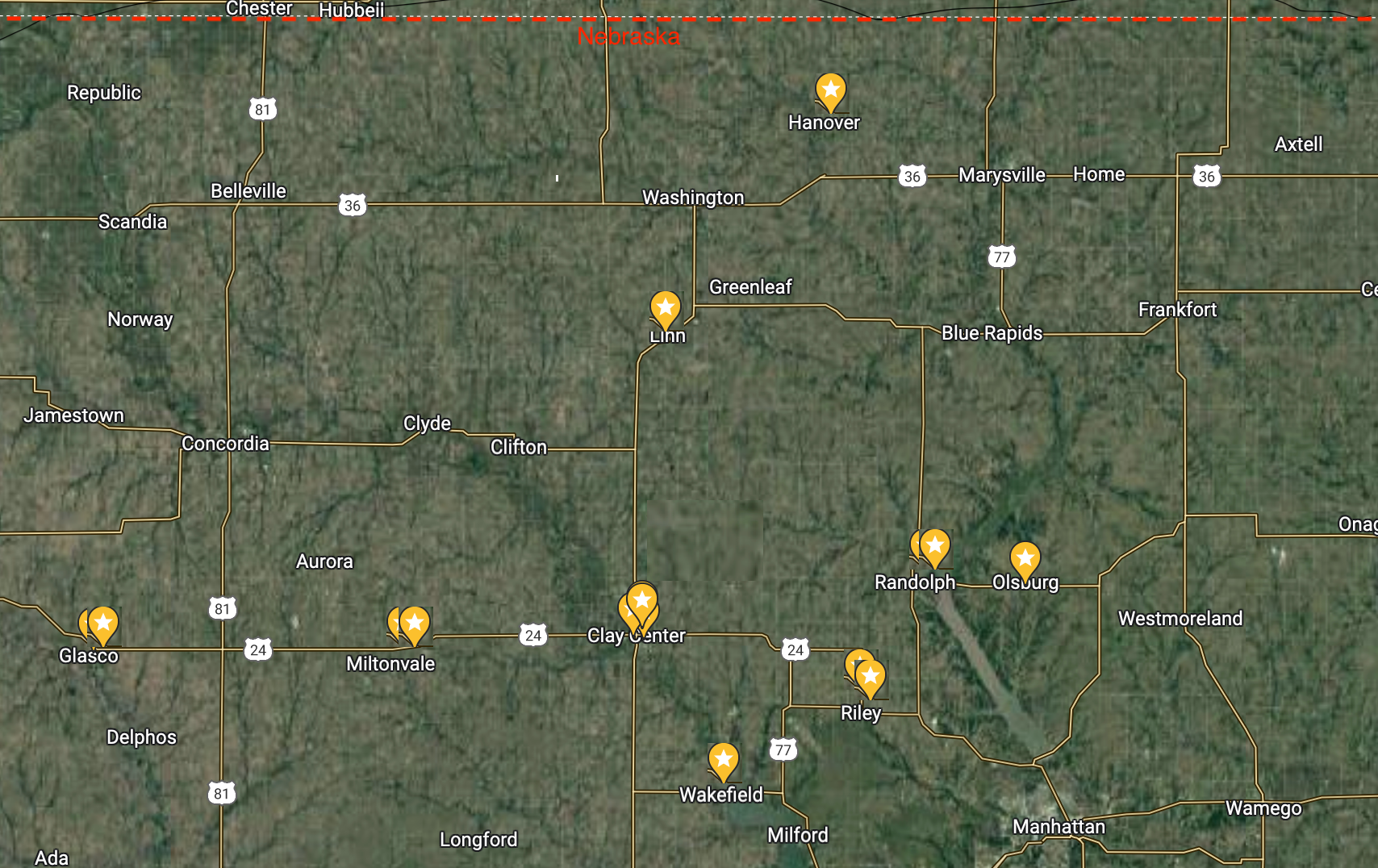 map of attendance centers in Twin Lakes Educational Cooperative