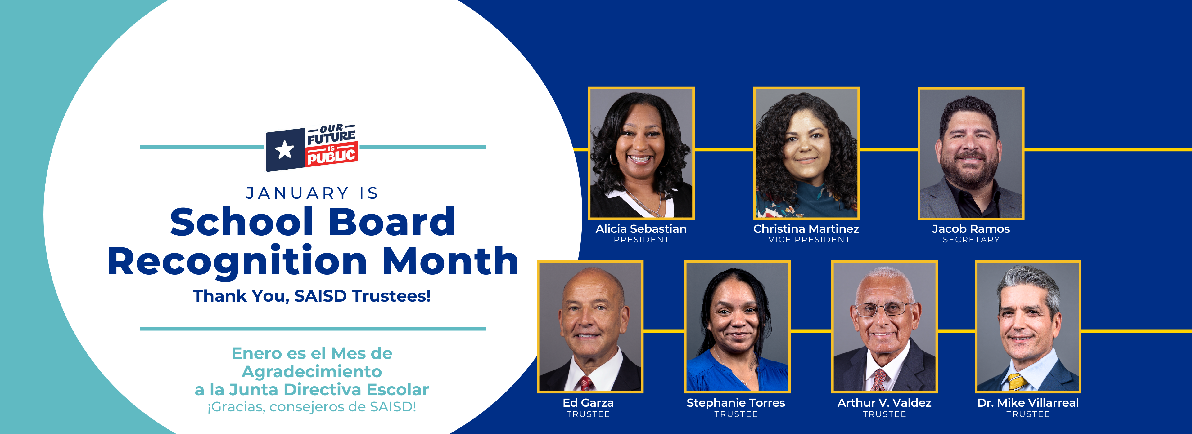 Image of SAISD Board Members for Board Appreciation Month