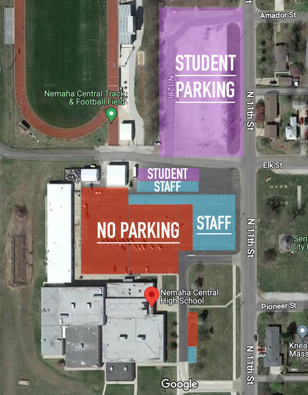 NCHS Parking Map