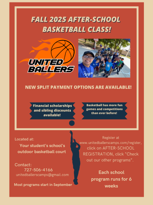 Fall 2025 Afterschool Basket Ball Class.