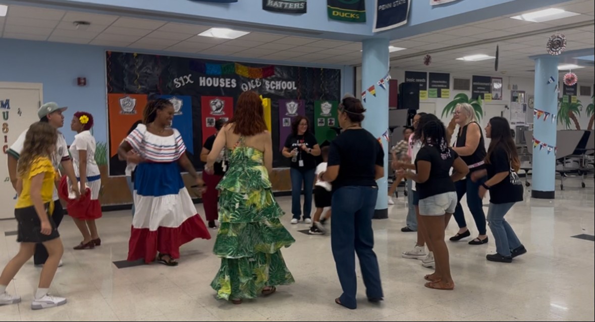 people dancing in a circle