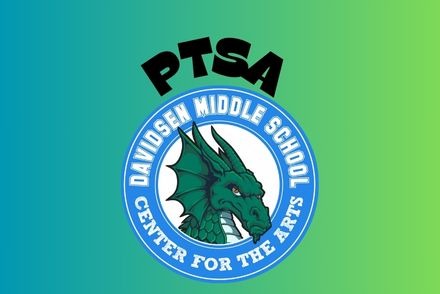 Davidsend Middle School dragon logo on blue-green background