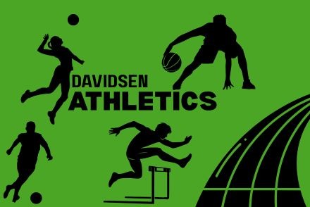 Green background with silhouettes of athletes