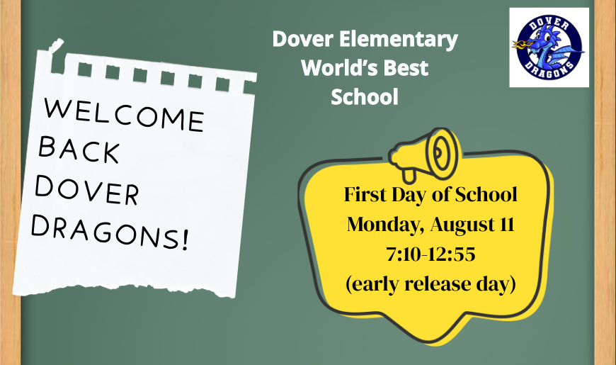 green chalkboard with note paper and yellow announcement bubble