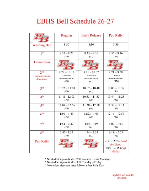 26-27 Bell Schedule