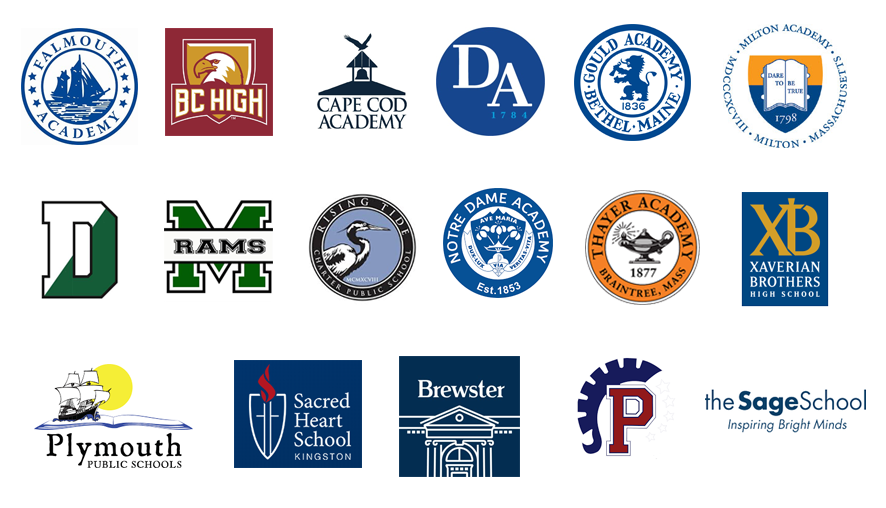 An image with many logos from different schools.