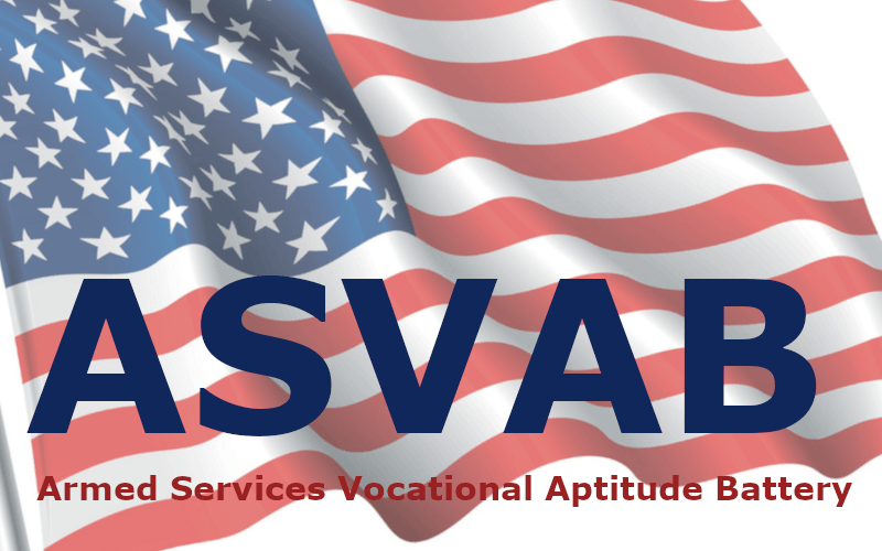 ASVAB written on American flag