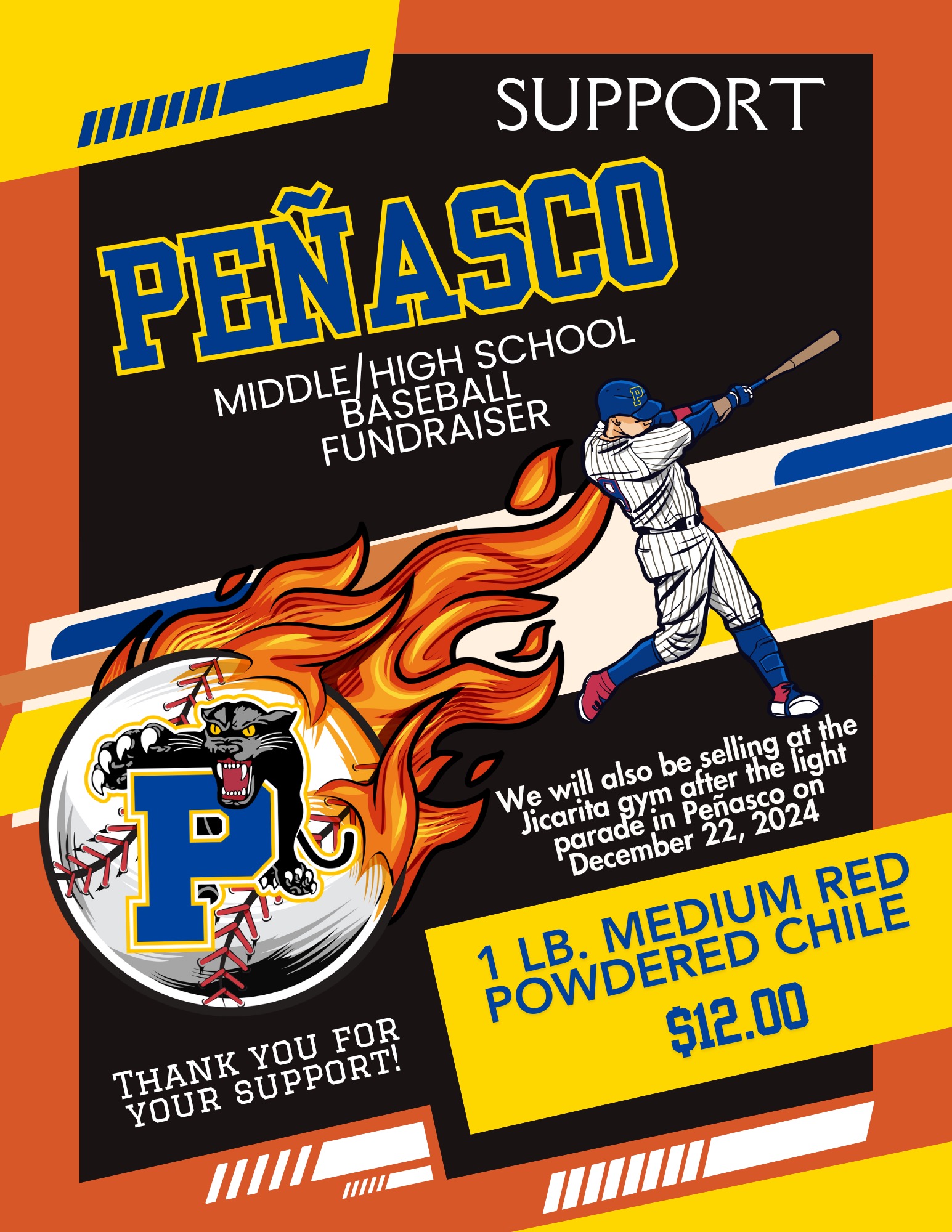 Baseball Fundraiser - Red Chile Sale