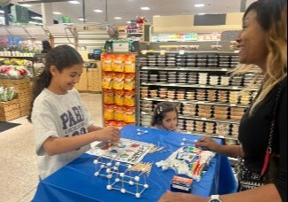 students participating in Family Math Night