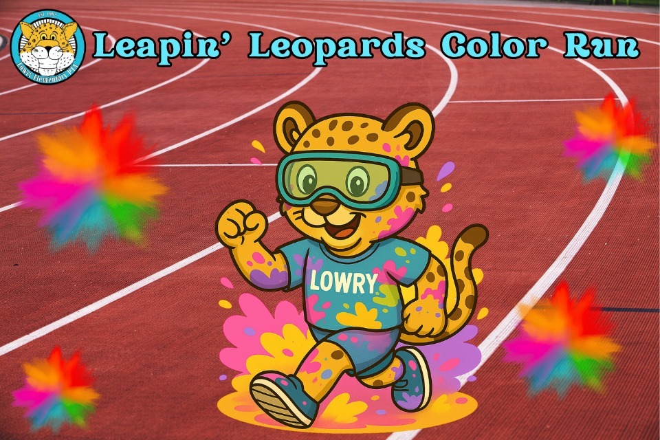 Leopard running for the color run