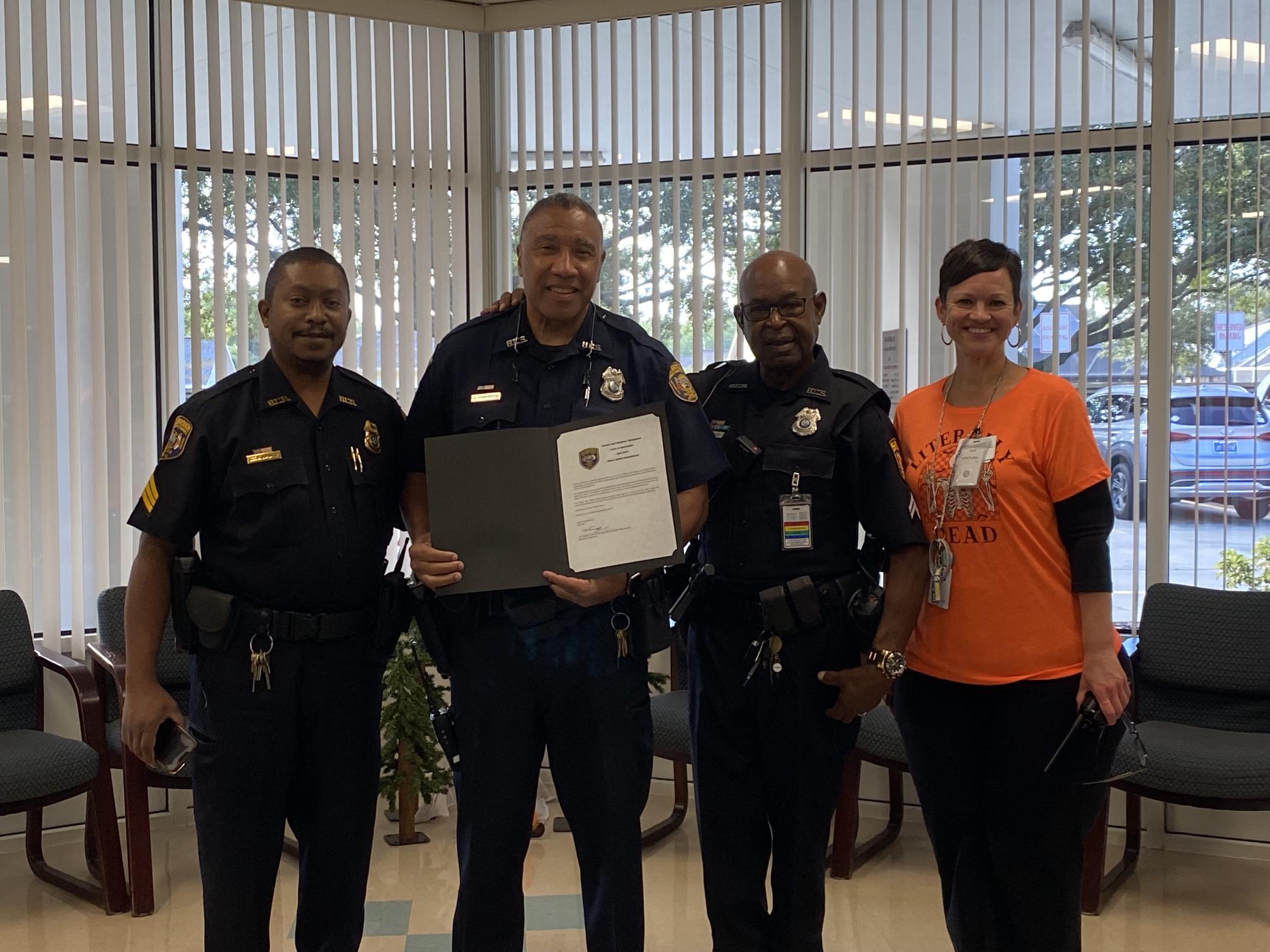 Officer House is being recognized for his amazing work