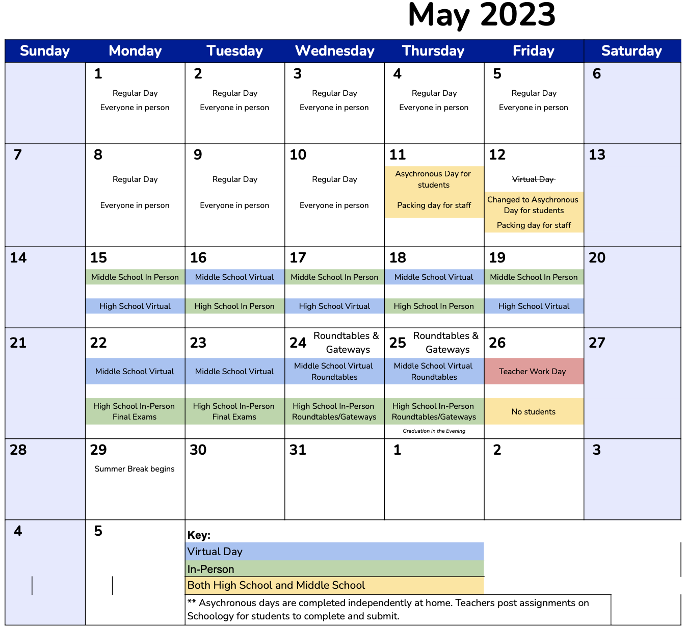 May calendar