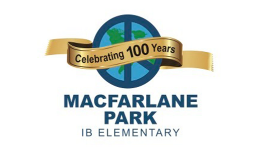 Macfarlane Park IB Elementary celebrating 100 years logo