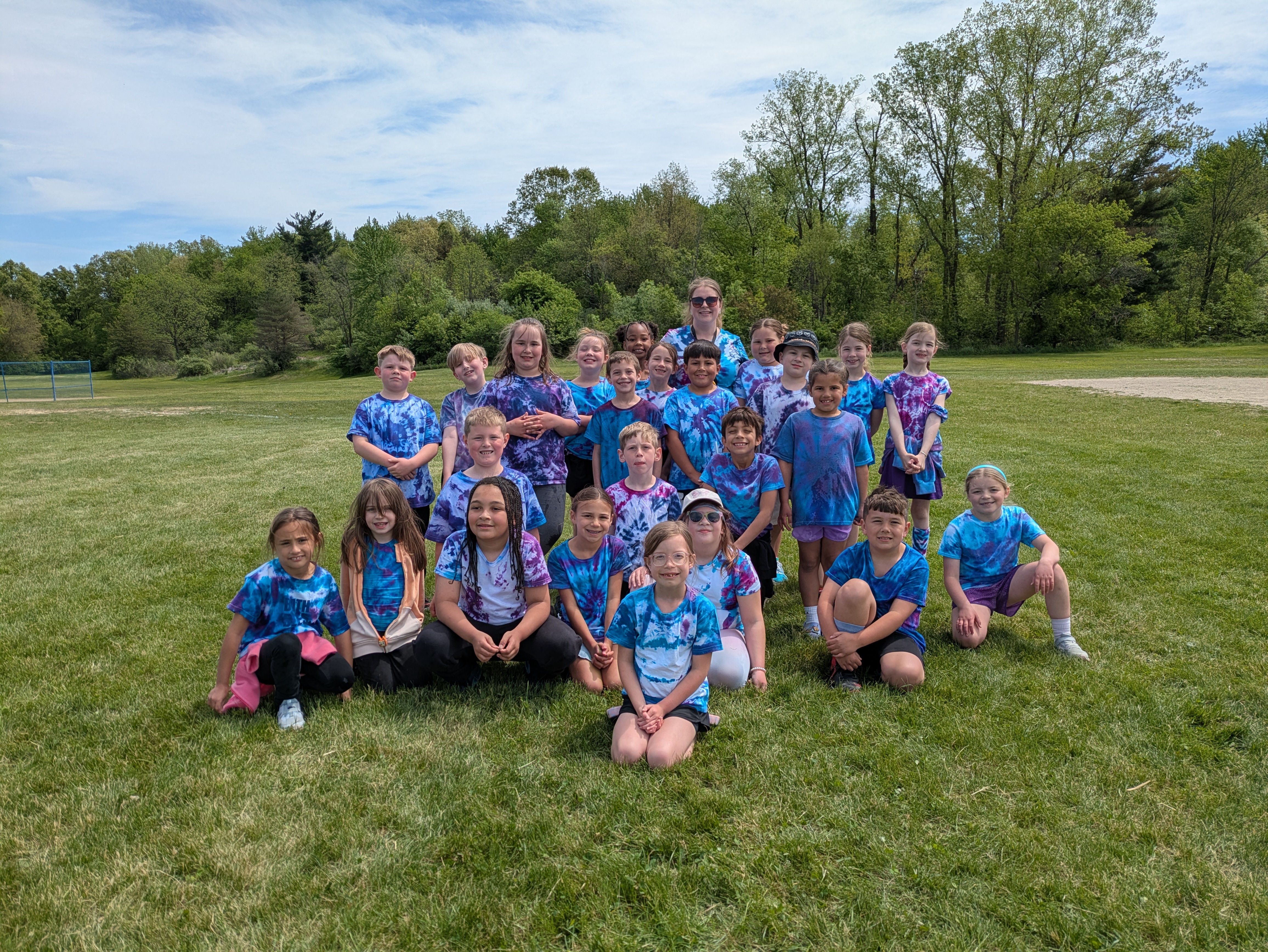 Mrs. Nunez's class wearing tie dye shirts