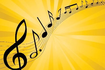 Image of Treble clef and music notes on a music staff