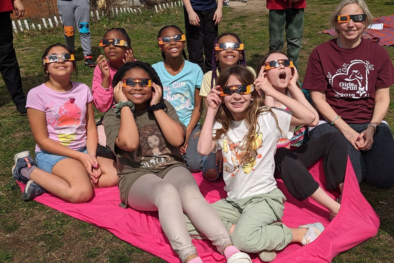 Students Wearing Eclipse Glasses