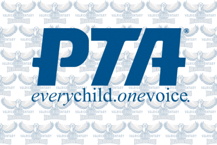 PTA Logo with VES Hawk Logos in Background