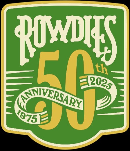 Text with Rowdies written and a big 50th 2025 anniversary
