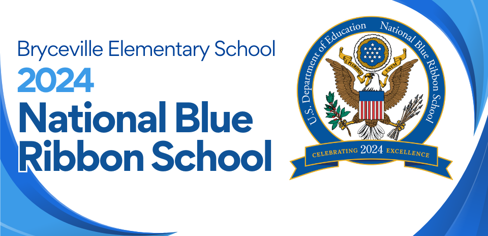 Blue Ribbon School poster with emblem 