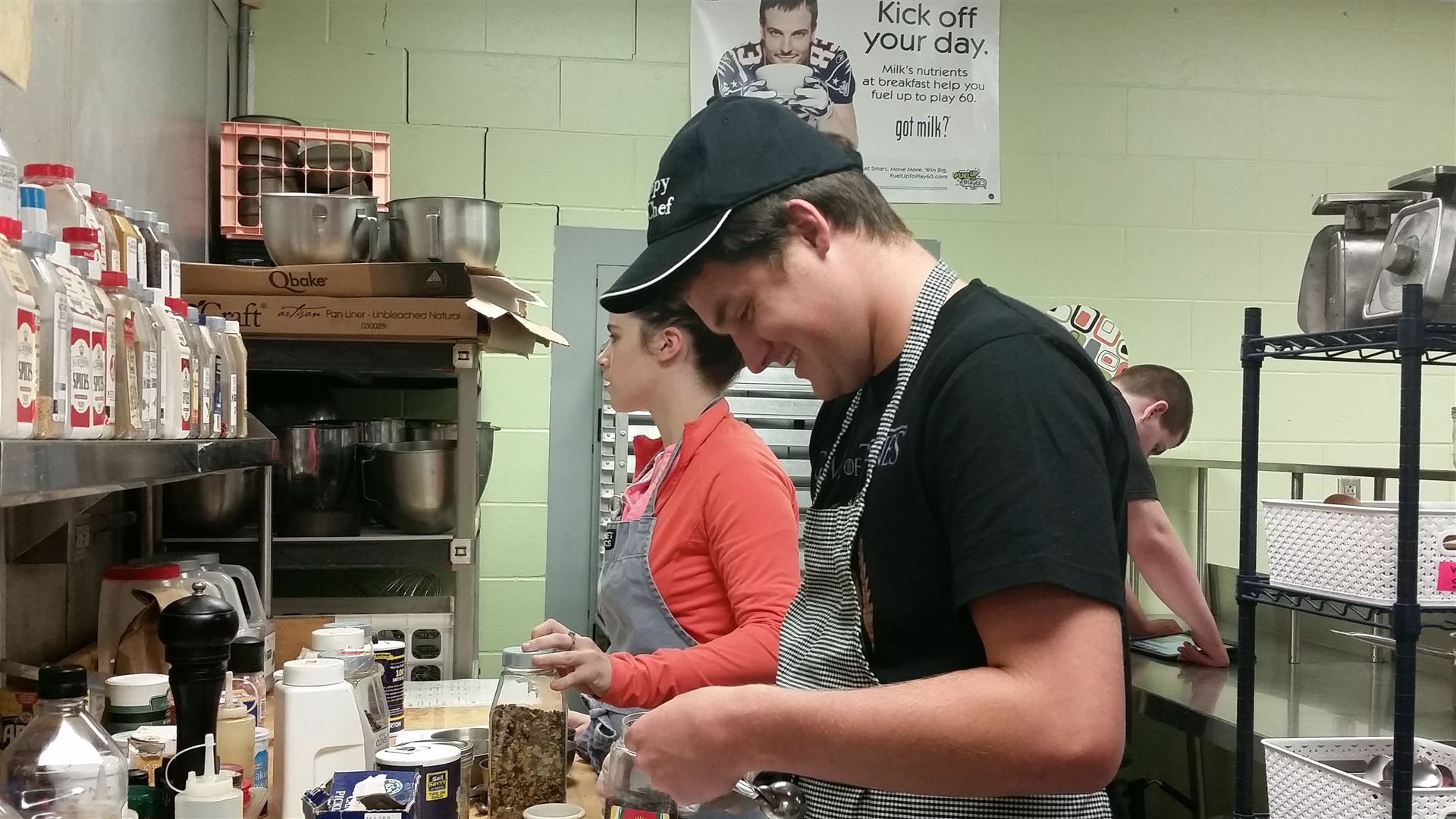 culinary student at work in the kitchen