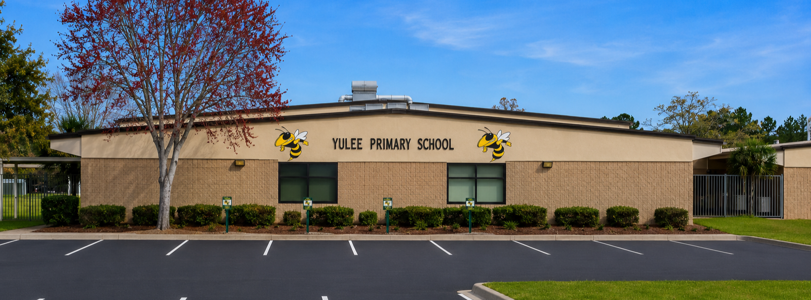 Front exterior of Yulee Primary School building.