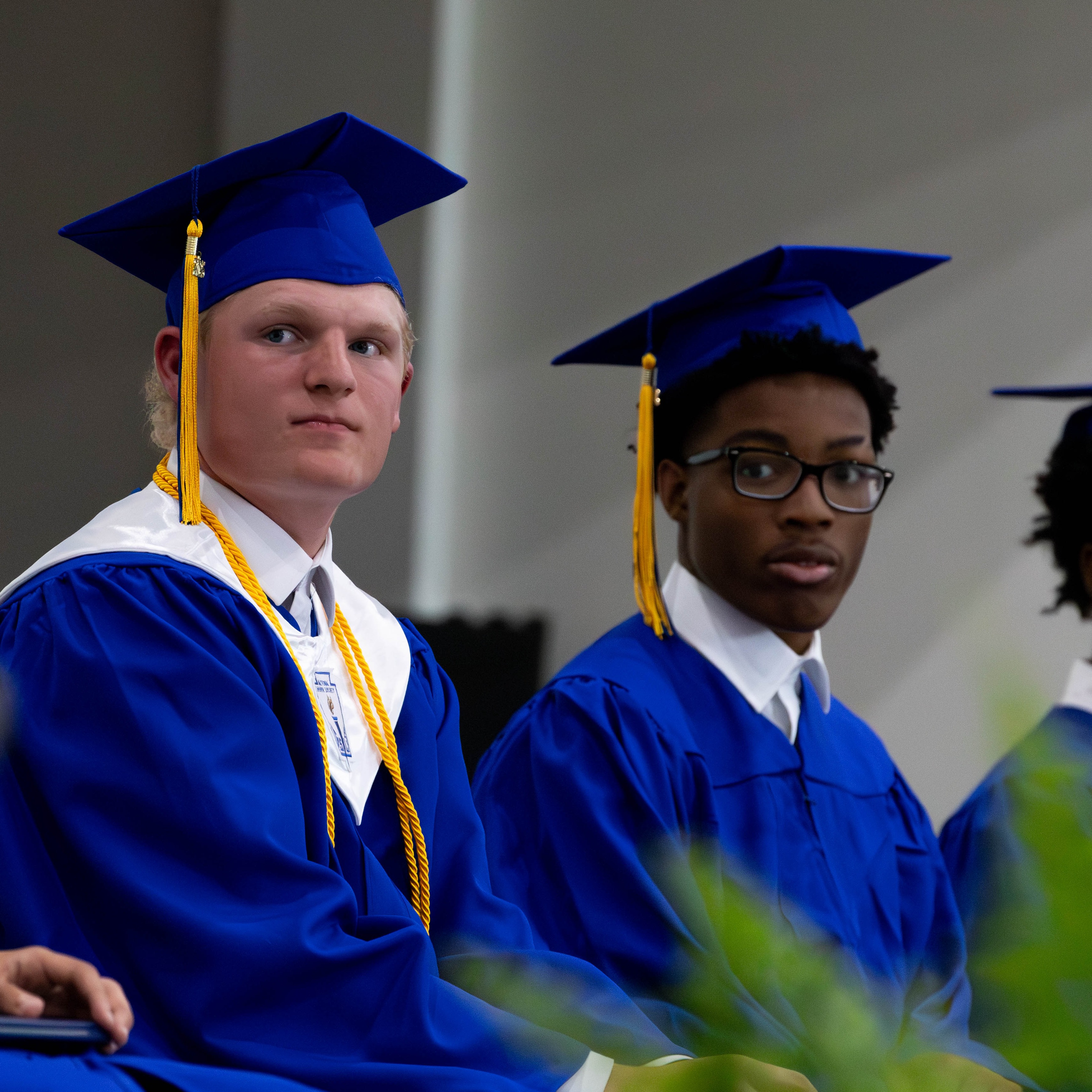 Columbia Christian Students in their graduation regalia.