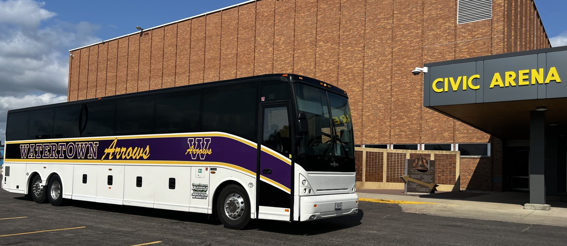 Bus with the Civic Arena in the background.