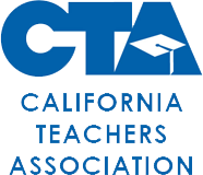 1. California Teachers Association logo featuring a stylized depiction of a teacher and student in a circular design.    2. Logo of the California Teachers Association, showcasing a teacher and student in a unified, circular emblem.    3. California Teachers Association logo, illustrating a teacher and student within a circular graphic design.  