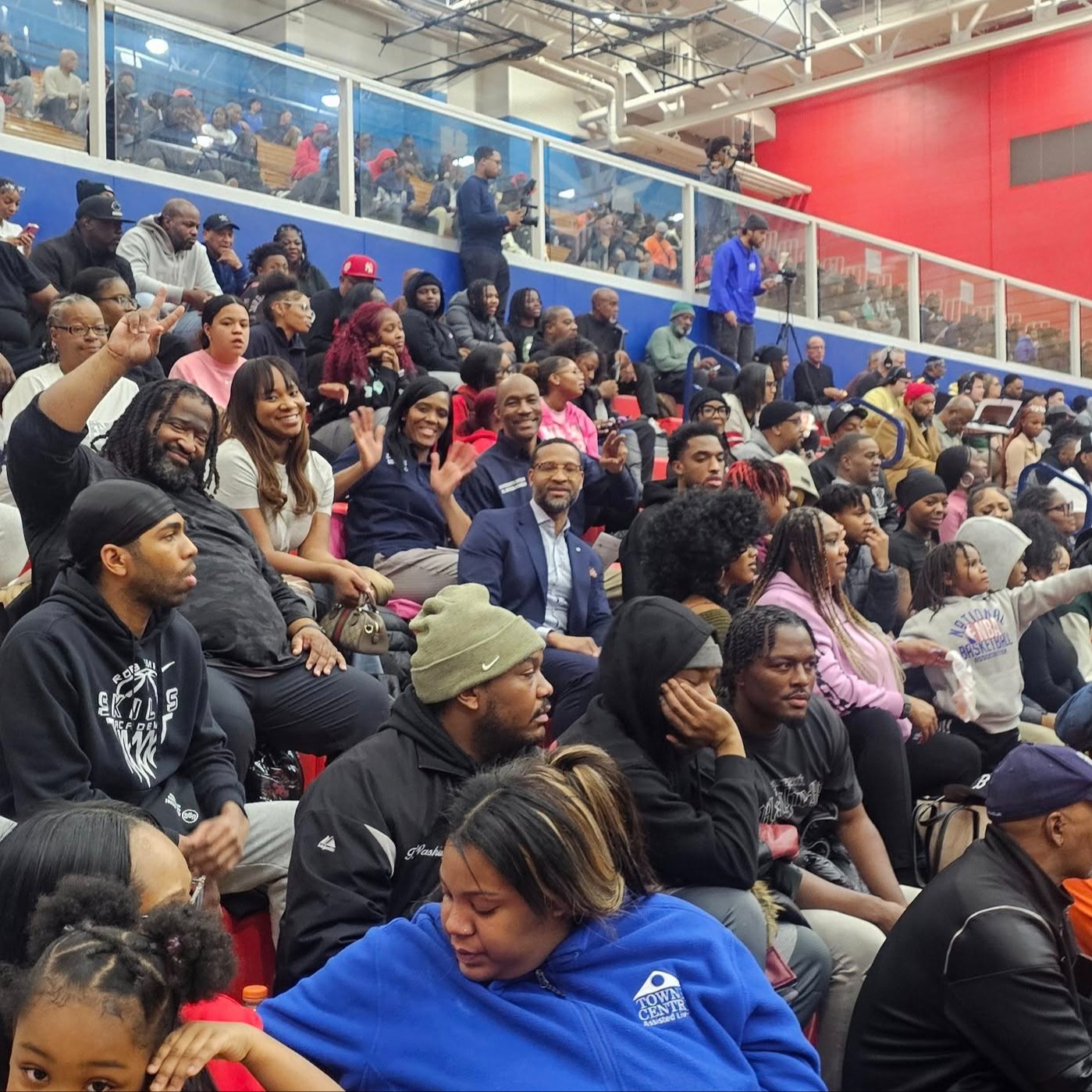 Parents at a basketball game