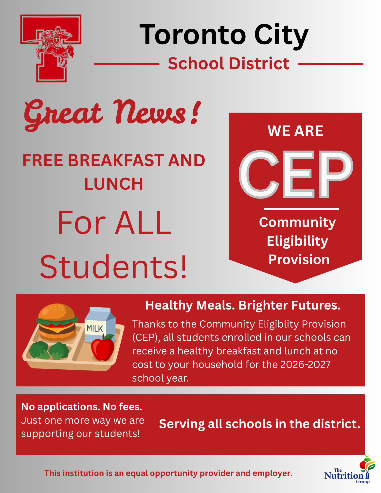 Free Meals for Toronto City School District