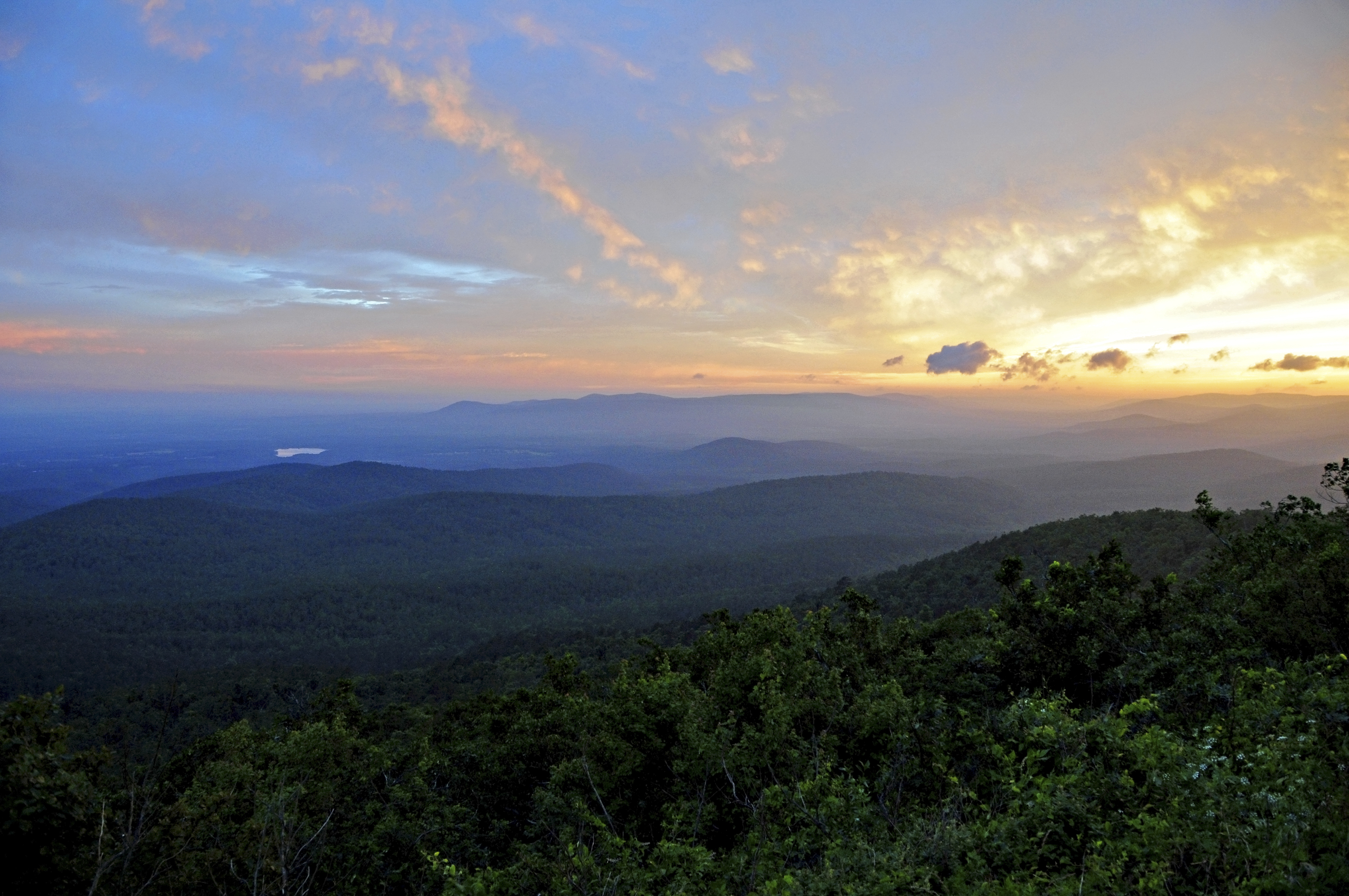 Sunset view from a Queen Wilhelmina State Park vista
