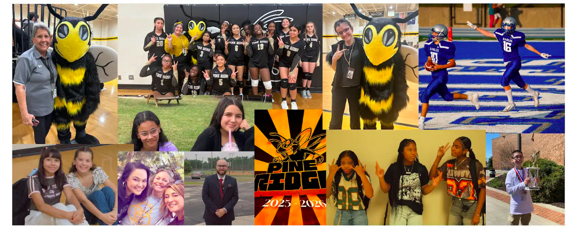 Collage of photos of PRMS employees and students