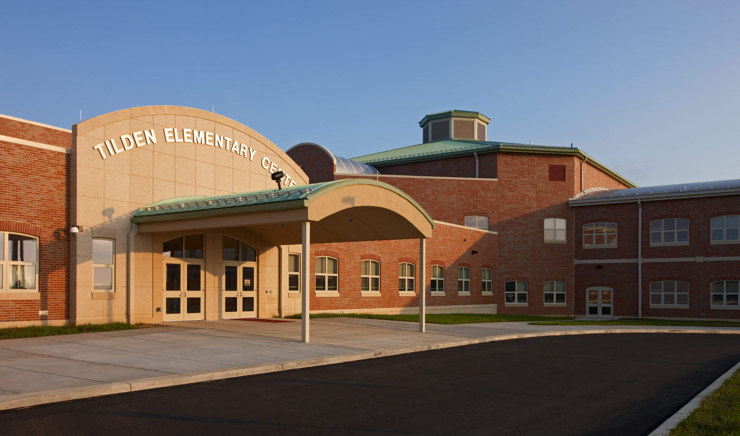 Entrance of Tilden Elementary Center after construction