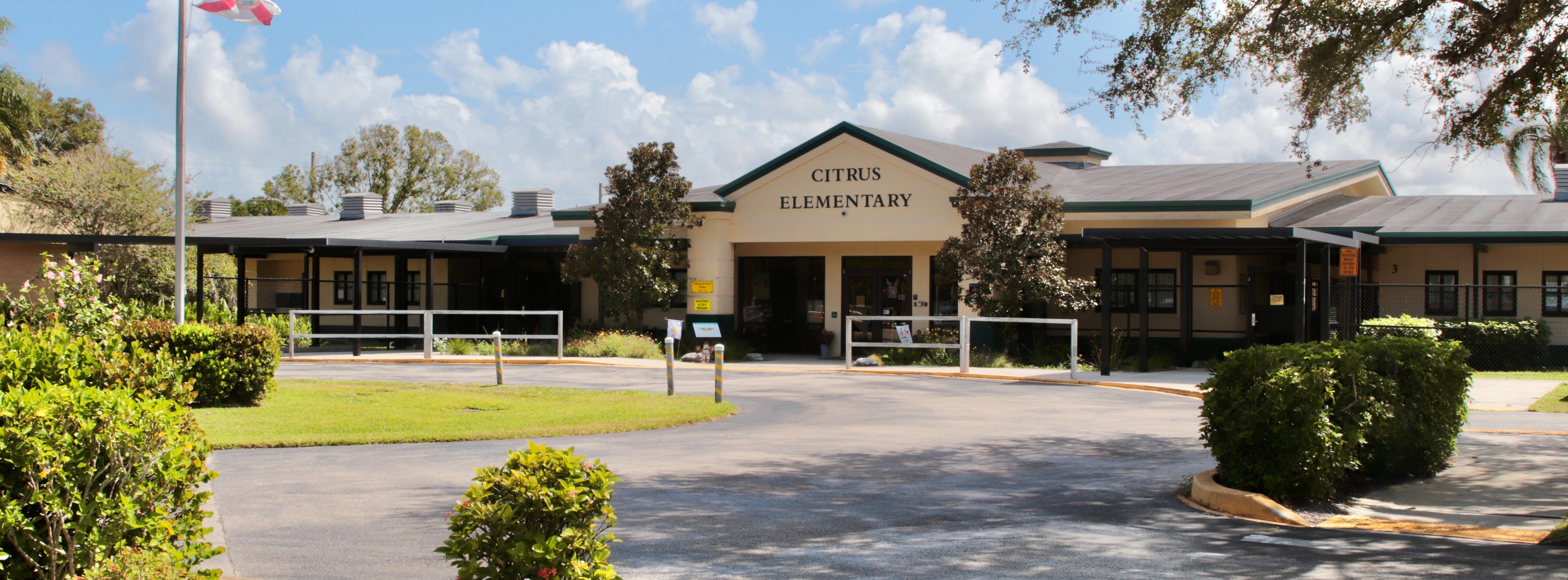 front of school building
