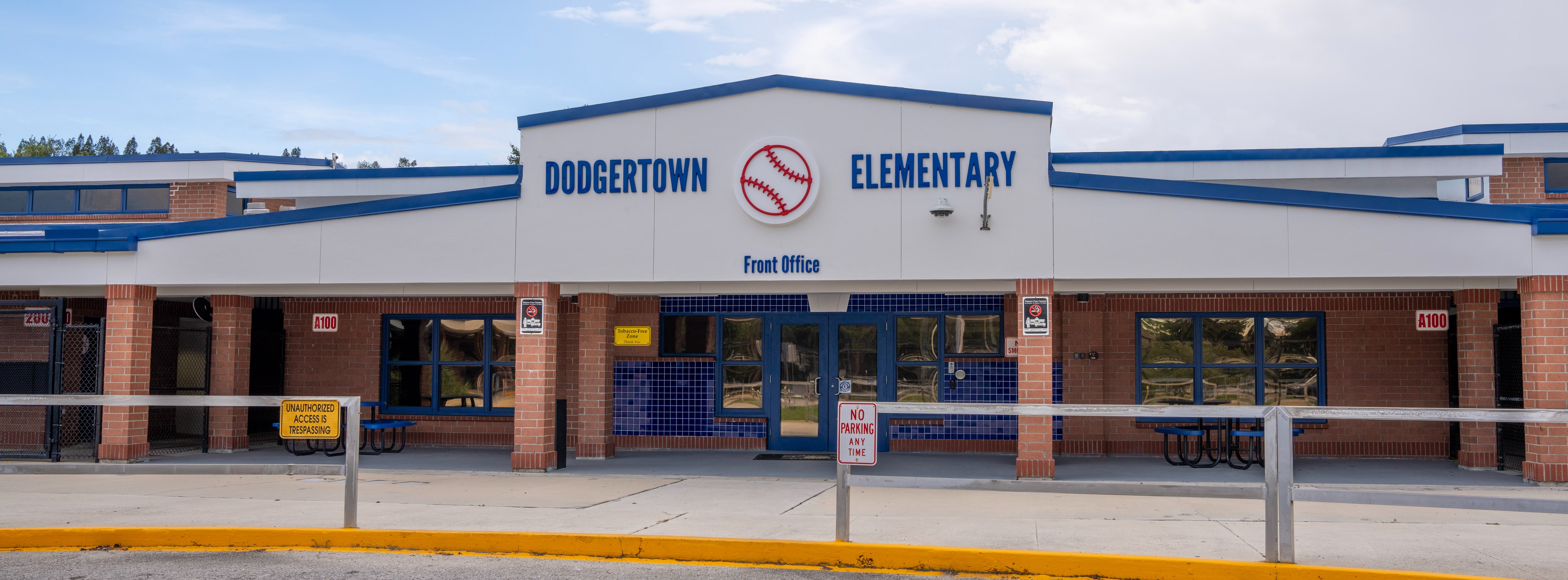 front of school building