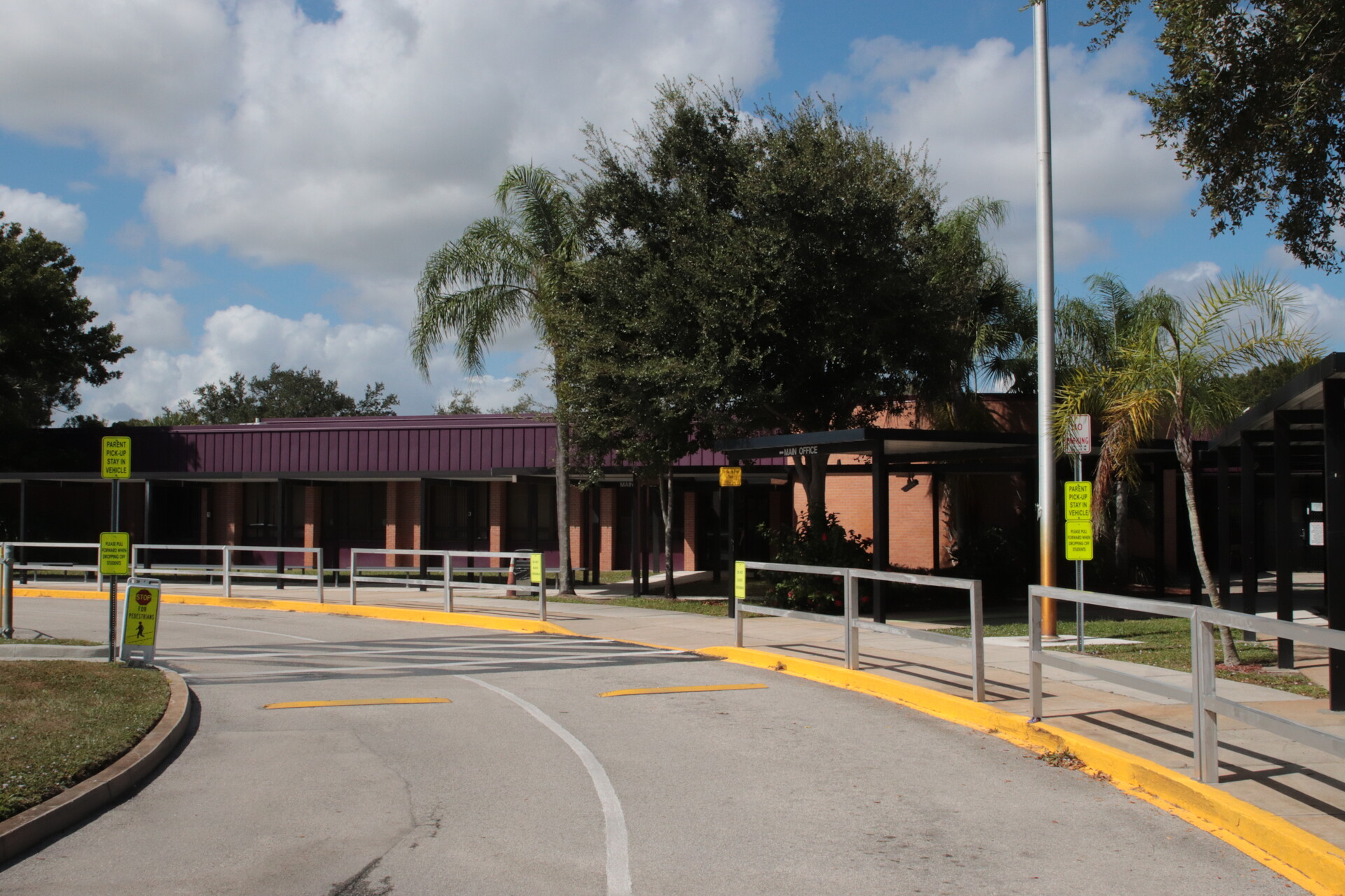 front of school building