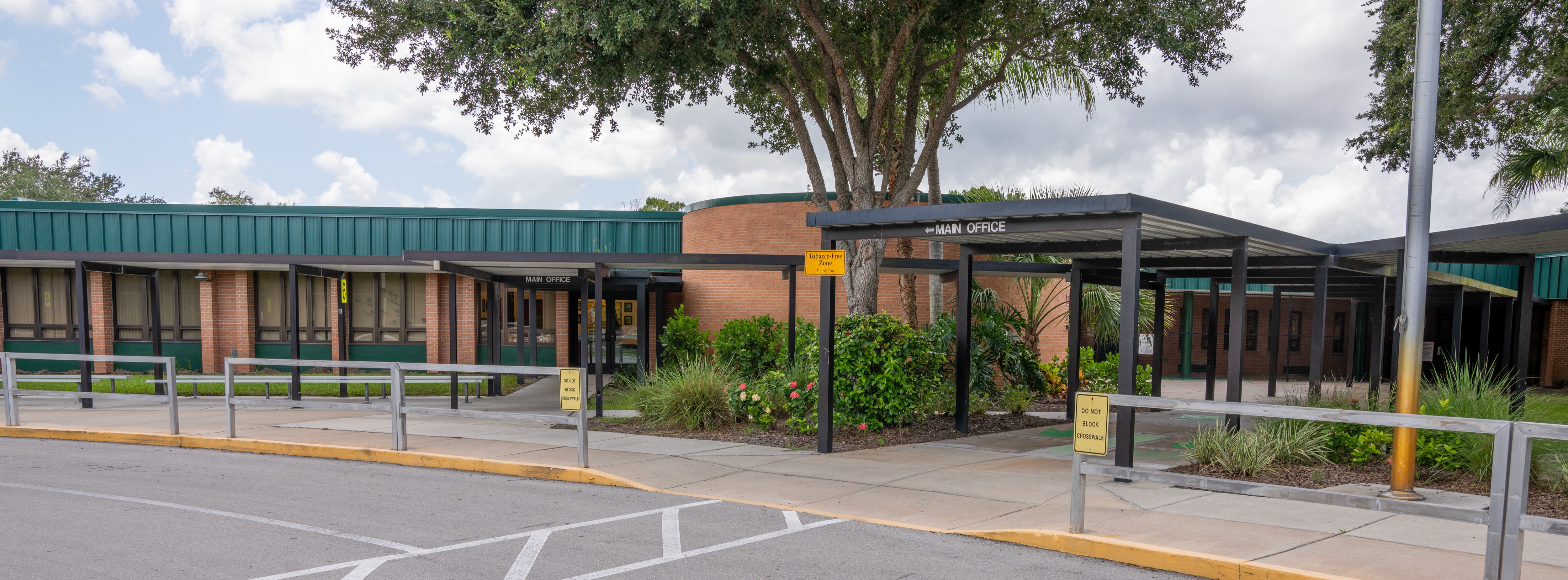 front of school building