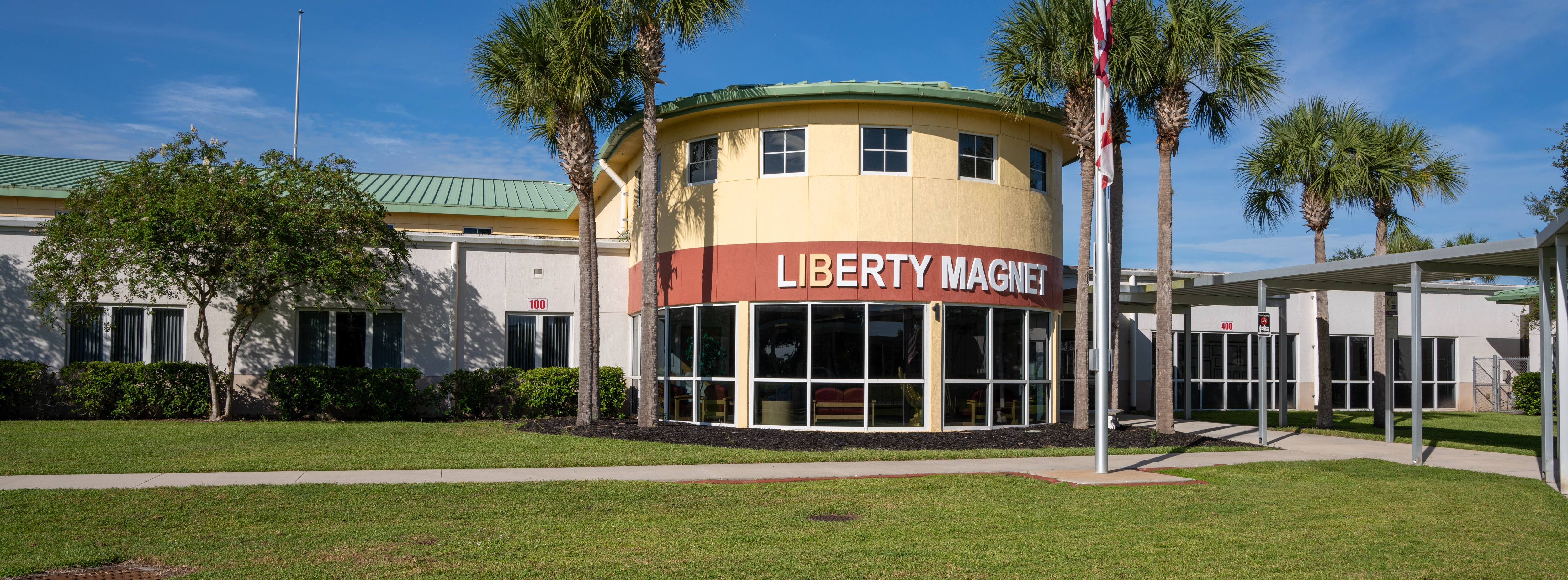 front of school building
