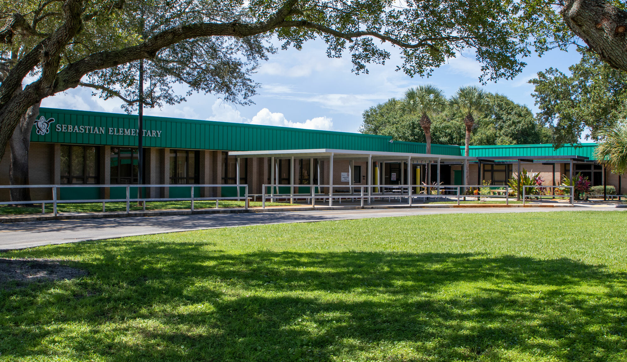 front of school building
