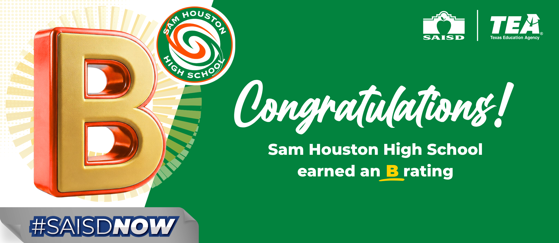 Sam Houston B rated school